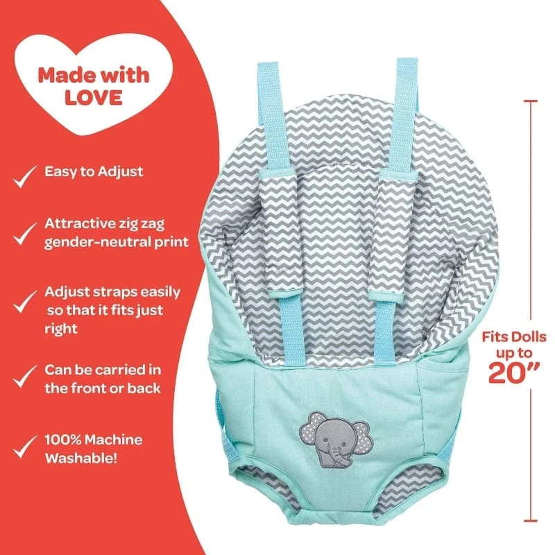 Baby Doll Carrier - Zig Zag Elephant 4 Baby Doll Carrier - Zig Zag Elephant - Image 2