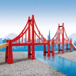Brio Double Suspension Bridge 33683 -Time Less Toy brio train tracks double suspension bridge 33683 36592459809010
