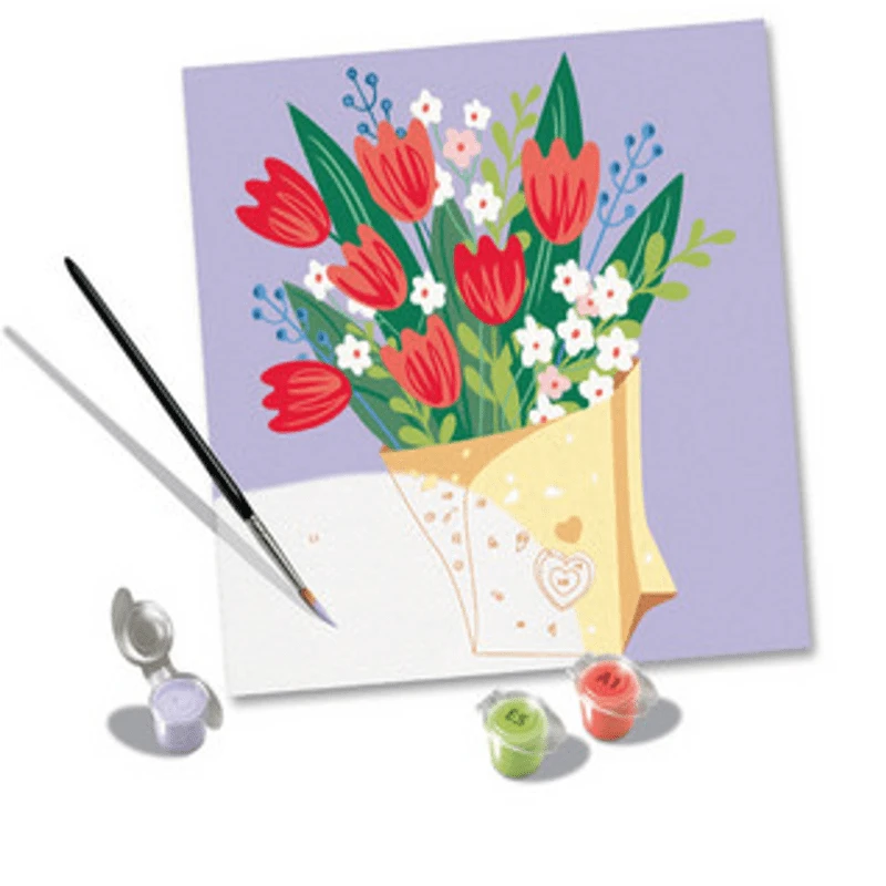 CreArt: Paint By Number Tulip Bouquet 4 CreArt: Paint By Number Tulip Bouquet - Image 2