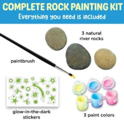Glow In The Dark Rocks Mini Kit -Time Less Toy creativity for kids coloring painting kits default glow in the dark rocks mini kit 1176169313