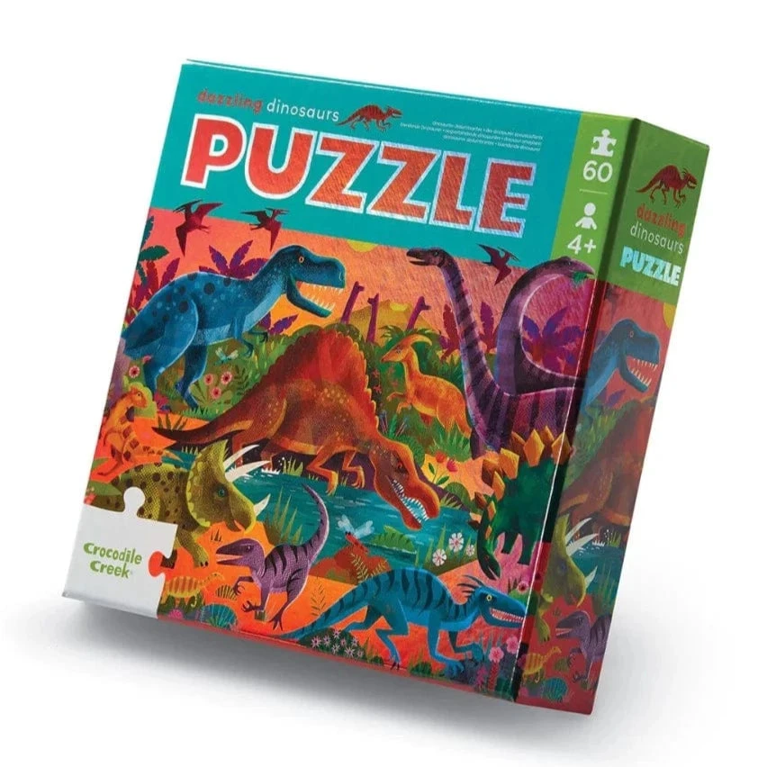 Crocodile Creek Dazzling Dinosaurs 60 Piece Foil Puzzle 3 Crocodile Creek Dazzling Dinosaurs 60 Piece Foil Puzzle
