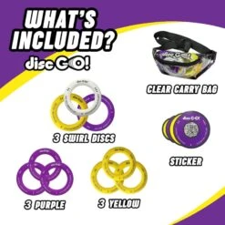 Disc GO! Game Pack - Yellow, White, Purple -Time Less Toy disc go physical play games disc go game pack yellow white purple 1186159083