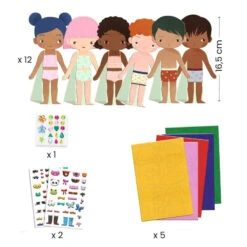 Djeco Soft Dress Up Felt Characters -Time Less Toy djeco dolls soft dress up felt characters 1157196940