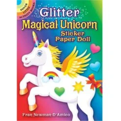 Glitter Magical Unicorn Sticker Paper Doll