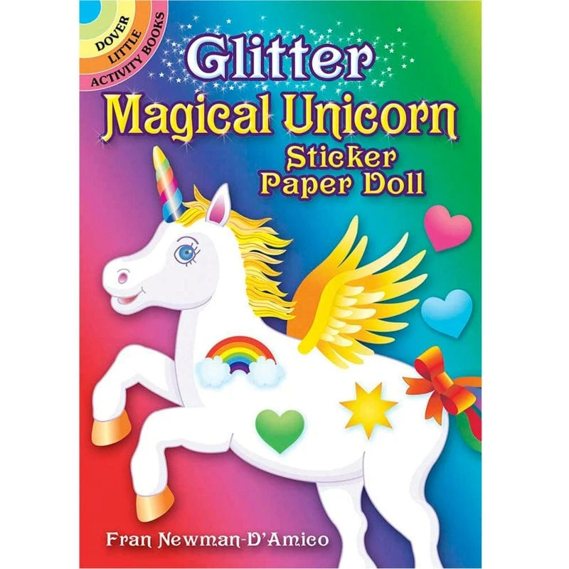 Glitter Magical Unicorn Sticker Paper Doll 3 Glitter Magical Unicorn Sticker Paper Doll