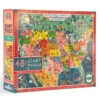 Eeboo USA Map 48 Piece Giant Puzzle -Time Less Toy eeboo floor puzzles default usa map 48 piece giant puzzle upc 1131966481