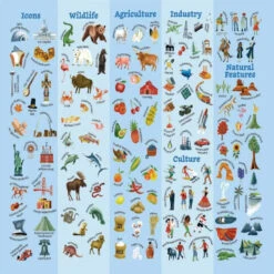 Eeboo USA Map 48 Piece Giant Puzzle -Time Less Toy eeboo floor puzzles default usa map 48 piece giant puzzle upc 1131966484