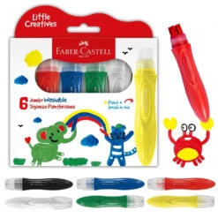 Faber-Castell Little Creatives Jumbo Washable Squeeze Paintbrushes (Set Of 6)