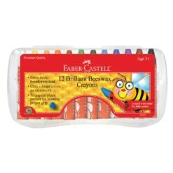 Faber-Castell 12 Brilliant Beeswax Crayons In Storage Case