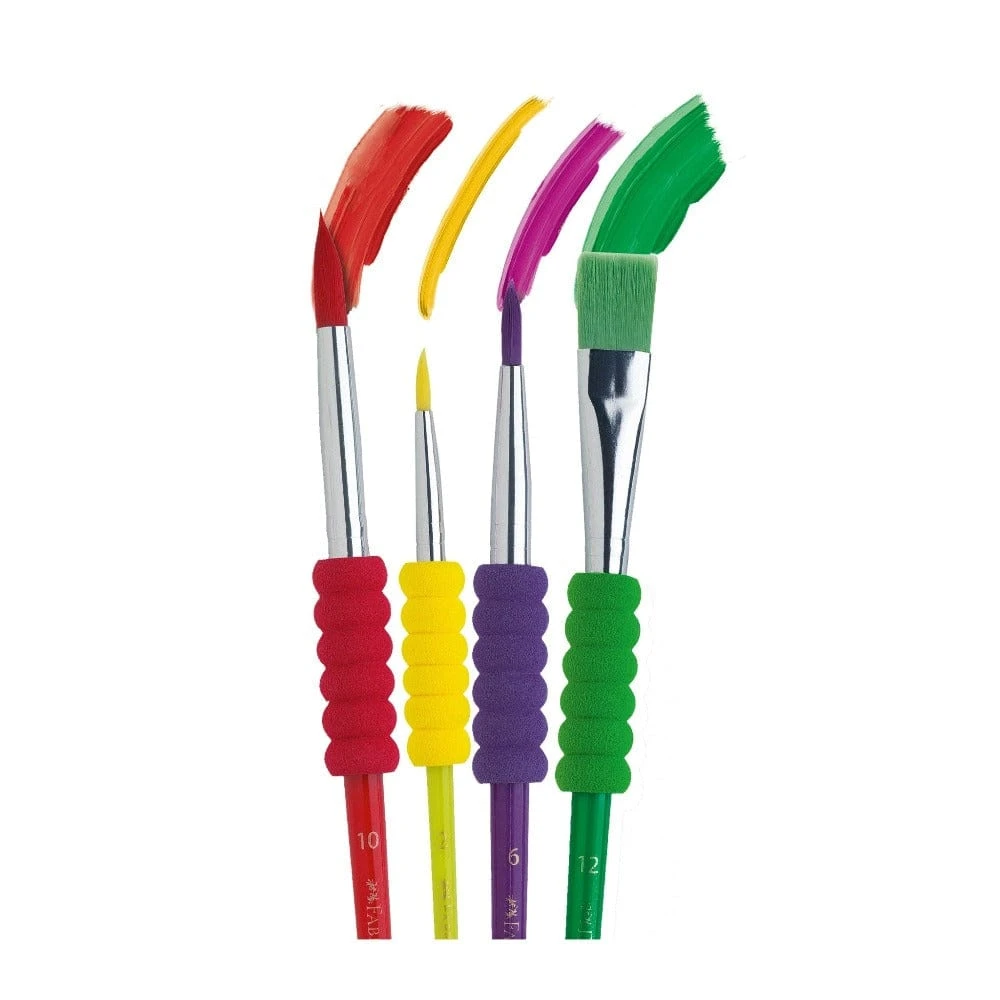 Faber-Castell 4 Pack Soft Grip Brushes 4 Faber-Castell 4 Pack Soft Grip Brushes - Image 2