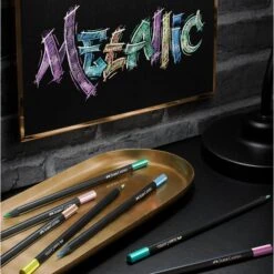 Faber-Castell Black Edition: Color Pencils - Metallic -Time Less Toy faber castell markers pens brushes crayons default black edition color pencils metallic 42861318111474