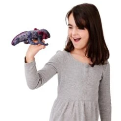 Folkmanis Black Axolotl Finger Puppet -Time Less Toy folkmanis finger puppets default black axolotl finger puppet 44441910083826