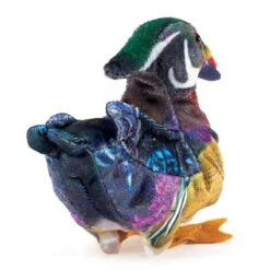 Folkmanis Mini Wood Duck Finger Puppet -Time Less Toy folkmanis finger puppets default mini wood duck finger puppet 42262057812210