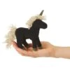 Folkmanis Mini Black Unicorn Finger Puppet -Time Less Toy folkmanis finger puppets mini black unicorn finger puppet 41621026472178