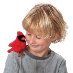 Folkmanis Mini Cardinal Finger Puppet -Time Less Toy folkmanis finger puppets mini cardinal finger puppet 40242549031154