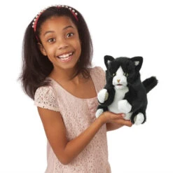 Folkmanis Tuxedo Kitten Puppet -Time Less Toy folkmanis hand puppets tuxedo kitten puppet 40713823813874