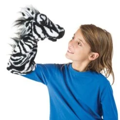 Folkmanis Zebra Stage Puppet -Time Less Toy folkmanis hand puppets zebra stage puppet 40203201347826