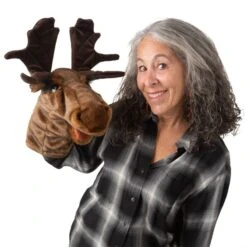 Folkmanis Moose Stage Puppet -Time Less Toy folkmanis stage puppets default moose stage puppet 42266345308402