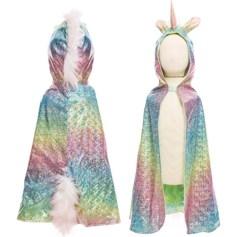 Great Pretenders Rainbow Reversible Unicorn Dragon Cape (Size 3-4 Yrs) 5 Great Pretenders Rainbow Reversible Unicorn Dragon Cape (Size 3-4 Yrs) - Image 3