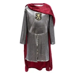 Great Pretenders Silver Knight Tunic With Red Cape (Size 5-6 Yrs)