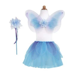 Great Pretenders Fancy Flutter Skirt With Wings & Wand Set - Blue (Size 4-6 Yrs)