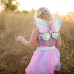 Great Pretenders Rainbow Sequins Skirt, Wings & Wand Set (Size 4-6 Yrs) -Time Less Toy great pretenders dress up outfits rainbow sequins skirt wings wand set size 4 6 29716677624004