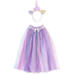 Great Pretenders Rainbow Unicorn Cape & Headband (4-6 Yrs)