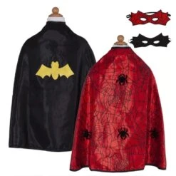 Great Pretenders Reversible Spider / Bat Cape With Mask (4-6 Yrs)