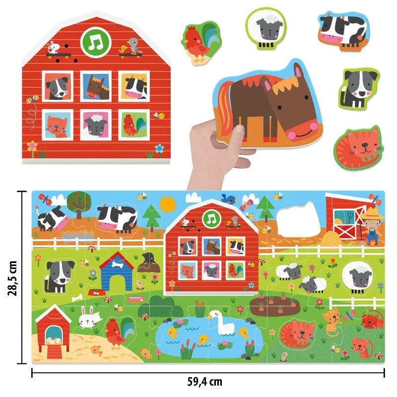 HEADU First Animal Sounds Farm Puzzle 4 HEADU First Animal Sounds Farm Puzzle - Image 2