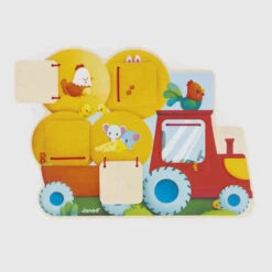 Janod Farm Flip-and-Find Tractor Puzzle