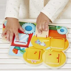 Janod Farm Flip-and-Find Tractor Puzzle -Time Less Toy janod toddler default farm flip and find tractor puzzle 1173643634