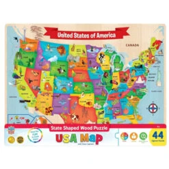 USA Map 44 Piece Wood Puzzle