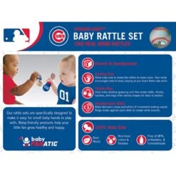 Chicago Cubs Baby Rattle Set -Time Less Toy masterpieces rattles teethers chicago cubs baby rattle set 39880755773682