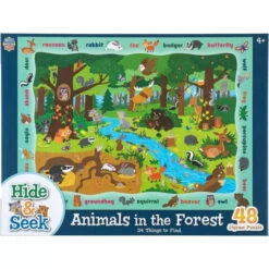 Hide & Seek: Animals In The Forest 48 Piece Puzzle