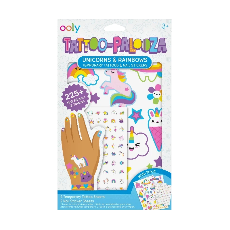 Ooly Tattoo Palooza Tattoos & Nail Stickers - Unicorn & Rainbows 3 Ooly Tattoo Palooza Tattoos & Nail Stickers - Unicorn & Rainbows