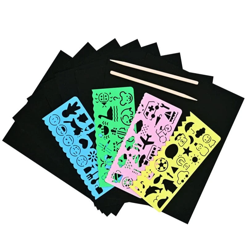 Deluxe Scratch And Sketch Sheets With Stencils 4 Deluxe Scratch And Sketch Sheets With Stencils - Image 2