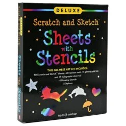 Deluxe Scratch And Sketch Sheets With Stencils