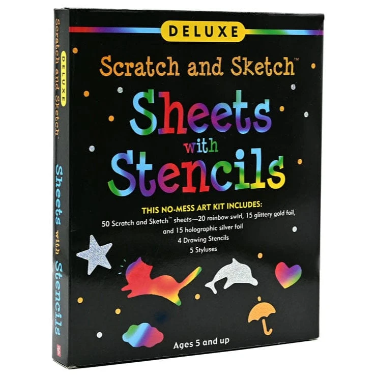 Deluxe Scratch And Sketch Sheets With Stencils 3 Deluxe Scratch And Sketch Sheets With Stencils