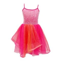Fairy Sparkle Dress - Pink/Orange (Size 3-4 Yrs)