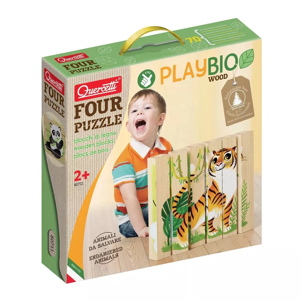 Quercetti Four Puzzle - Endangered Animals 3 Quercetti Four Puzzle - Endangered Animals