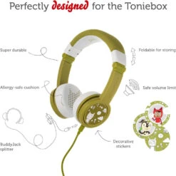 TONIES Tonie Foldable Headphones - Green 9 TONIES Tonie Foldable Headphones - Green -Time Less Toy tonies tonie accessories default tonie foldable headphones green 42254545027314