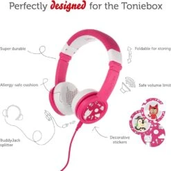 TONIES Tonie Foldable Headphones - Pink -Time Less Toy tonies tonie accessories tonie foldable headphones pink 42256251650290
